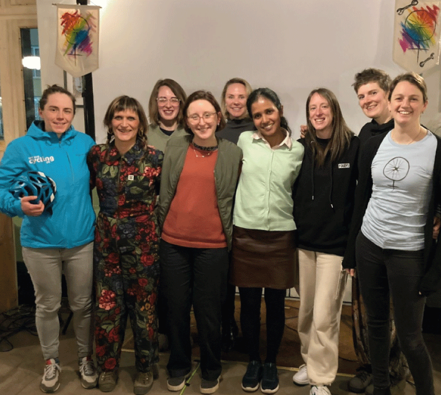 Group of women at Lady Pedal's Women's Cycling Stories event