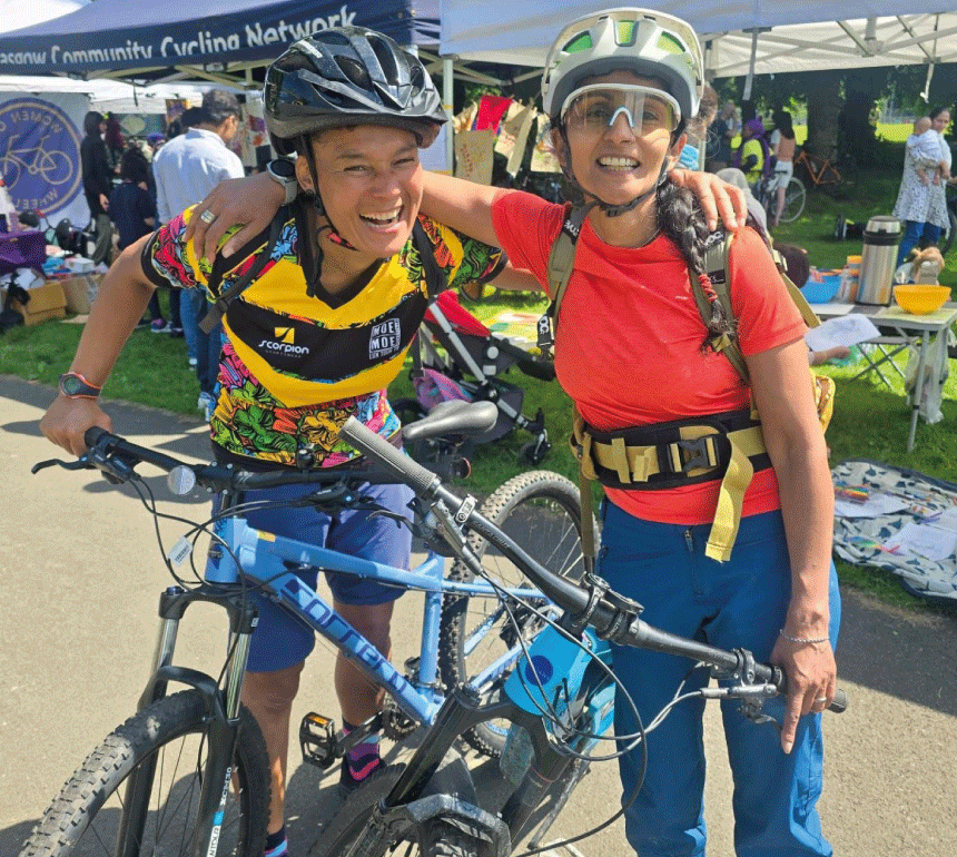 GM Bicycle Mayor Belinda Everett with Glasgow Bicycle Mayor Shgufta Anwar