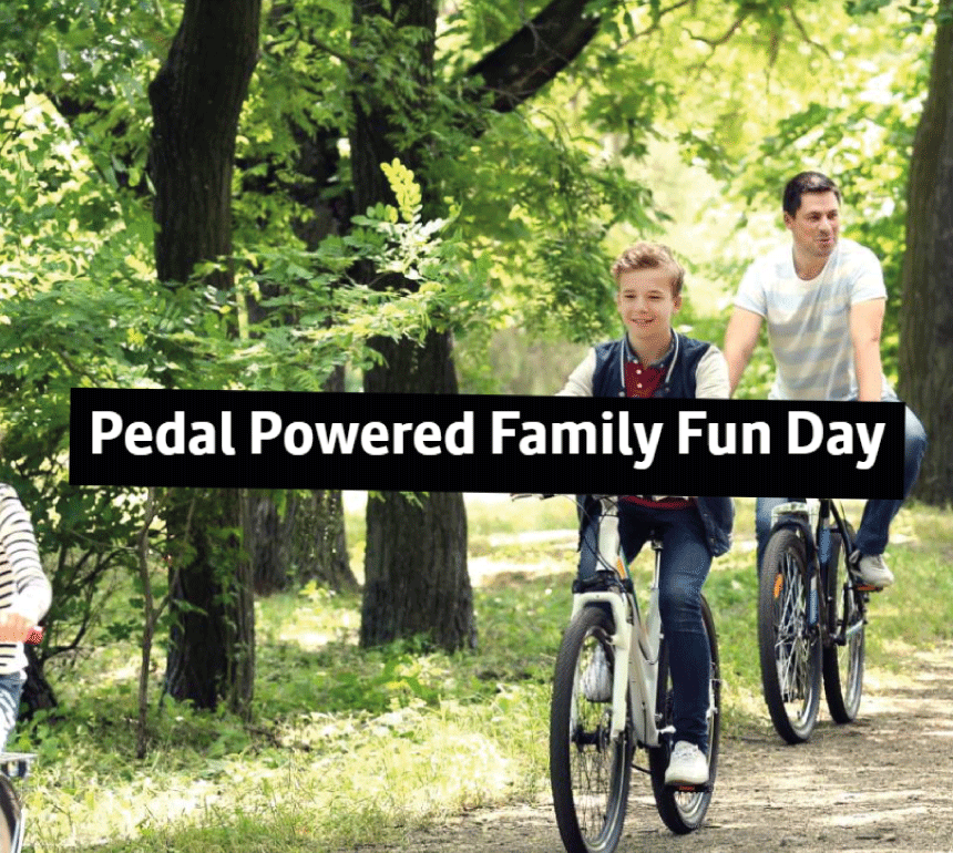 Family on Bike in forest