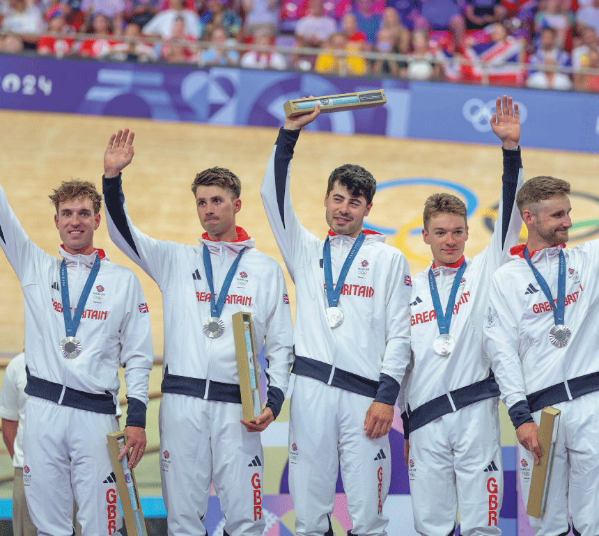 Team GB Cyclists winning Silver at the Olympics